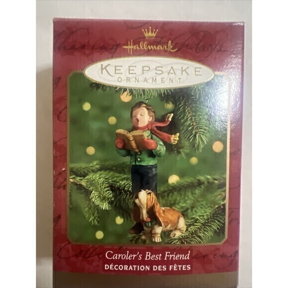 2000 Hallmark Keepsake Christmas Ornament - Caroler's Best‎ Friend Dog - Picture 1 of 6